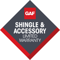 GAF Shingle and Accessory Limited Warranty badge